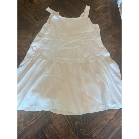 Festival Wedding Shower Tiered Dress Size 14 Shift Tencel Tennis Western Neutral - Picture 3 of 9